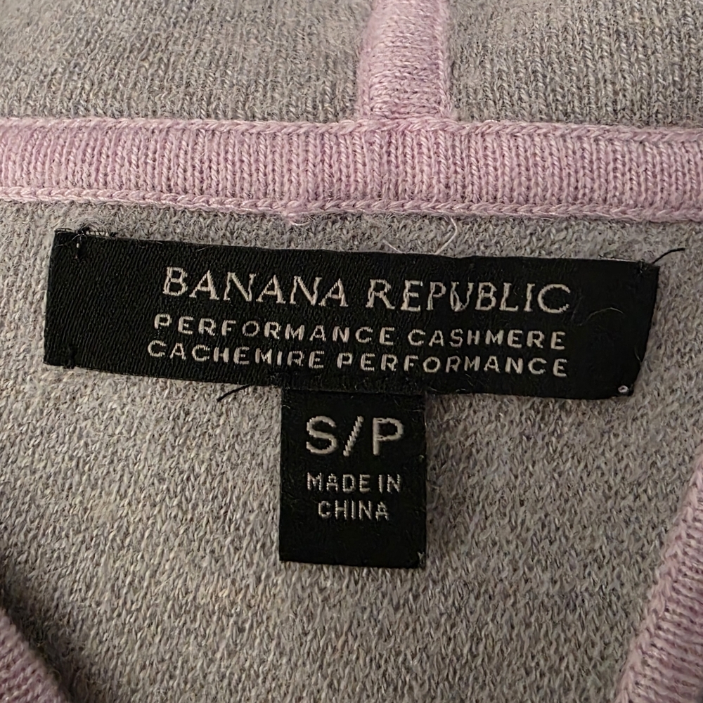 Banana Republic Hoodie Sweater S Pink Perfomance Cashmere Open Back Tie - Picture 6 of 8